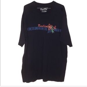 Nautica blue floral design short sleeve shirt XXL